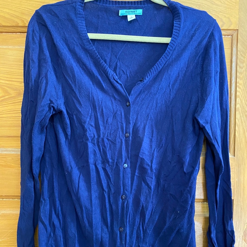 Old Navy Maternity Cardigan Blue Size Medium